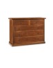Cassettiera 5 cassetti arte povera legno tinta noce 120x55X90 VISTA FRONTALE