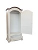 Armadio 1 porta legno shabby bianco invecchiato filo noce 96x56x196 vista frontale