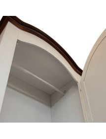 Armadio 1 porta legno shabby bianco invecchiato filo noce 96x56x196 vista frontale