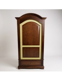 MOBILI 2G - Armadio arte povera 1 porta legno noce foglia oro 96x56x196H vista frontale