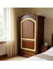 MOBILI 2G - Armadio arte povera 1 porta legno noce foglia oro 96x56x196H vista frontale