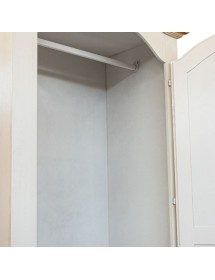 Armadio shabby 1 porta legno bianco anticato filo ocra 96x56x196 vista frontale