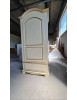 Armadio shabby 1 porta legno bianco anticato filo ocra 96x56x196 vista frontale