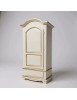 Armadio shabby 1 porta legno bianco anticato filo ocra 96x56x196 vista frontale