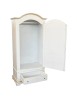 Armadio shabby 1 porta legno bianco anticato filo ocra 96x56x196 vista frontale