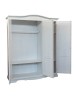 Armadio 3 porte legno bianco anticato filo azzurro decorato 158X56X197 vista frontale
