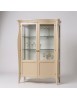 MOBILI 2G - VETRINA CLASSICA IN LEGNO 2 PORTE AVORIO 130X50X200