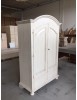Armadio shabby 2 porte legno bianco anticato 125x61x200 vista frontale