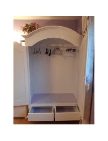 Armadio shabby 2 porte legno bianco anticato 125x61x200 vista frontale