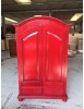 ARMADIO 2 PORTE LEGNO SHABBY ROSSO ANTICATO 125X61X200 vista frontale