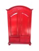 ARMADIO 2 PORTE LEGNO SHABBY ROSSO ANTICATO 125X61X200 vista frontale