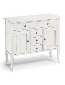 MOBILI 2G - MADIA CREDENZA IN LEGNO BIANCO OPACO 100x40x85h vista laterale
