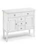 MOBILI 2G - MADIA CREDENZA IN LEGNO BIANCO OPACO 100x40x85h vista laterale