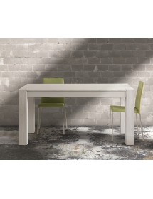 MOBILI 2G - TAVOLO RETTANGOLARE ALLUNGABILE IN ABETE BIANCO SPAZZOLATO 180x90