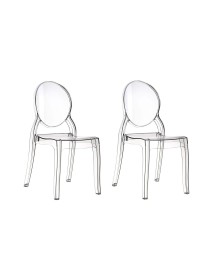 MOBILI 2G - SET 04 SEDIE IN POLIPROPILENE TRASPARENTE L.45 H.90 P.53 HS.46