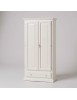 ARMADIO 2 PORTE LEGNO SHABBY BIANCO ANTICATO 90X45X180