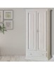 ARMADIO 2 PORTE LEGNO SHABBY BIANCO ANTICATO 90X45X180