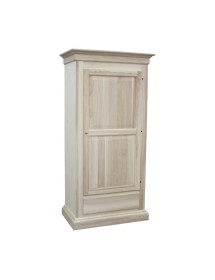 Armadio 1 anta 1 cassetto arte povera legno bianco 96X56X197 vista frontale