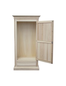 Armadio 1 anta 1 cassetto arte povera legno bianco 96X56X197 vista frontale