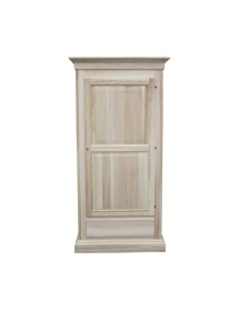 Armadio 1 anta 1 cassetto arte povera legno bianco 96X56X197 vista frontale