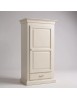 Armadio 1 anta 1 cassetto arte povera legno bianco 96X56X197 vista frontale