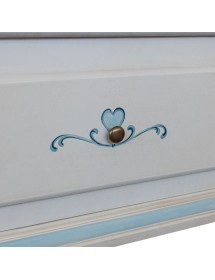 Armadio 2 porte legno shabby bianco anticato filo azzurro pavoncella 125X61X200 VISTA FRONTALE