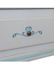 Armadio 2 porte legno shabby bianco anticato filo azzurro pavoncella 125X61X200 VISTA FRONTALE