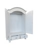 Armadio 2 porte legno shabby bianco anticato filo azzurro pavoncella 125X61X200 VISTA FRONTALE