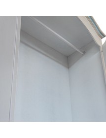 Armadio 2 porte legno shabby bianco anticato filo azzurro pavoncella 125X61X200 VISTA FRONTALE