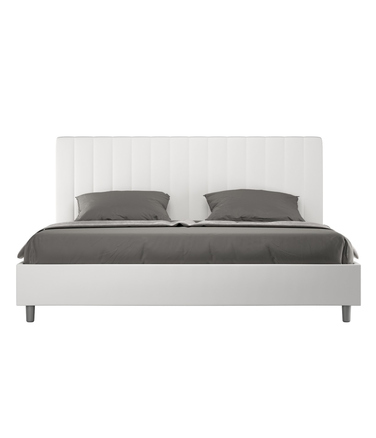 Letto matrimoniale king size con rete imbottito 180x190 similpelle