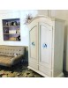 MOBILI 2G - ARMADIO 2 PORTE SHABBY LEGNO BIANCO CONSUMATO 125X61X200