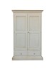 Armadio 2 porte legno shabby avorio anticato 125X61X200 vista frontale