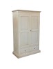 Armadio 2 porte legno shabby avorio anticato 125X61X200 vista frontale