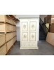 ARMADIO 2 PORTE IN LEGNO SHABBY BIANCO ANTICATO VERDE DECORI 125X61X200 vista frontale