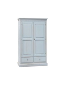 Armadio 2 porte legno shabby azzurro anticato 125X61X200 vista frontale