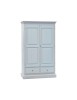 Armadio 2 porte legno shabby azzurro anticato 125X61X200 vista frontale