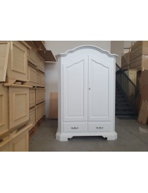 MOBILI 2G - ARMADIO IN LEGNO 2 PORTE SHABBY BIANCO 138X61X200 (471) vista frontale
