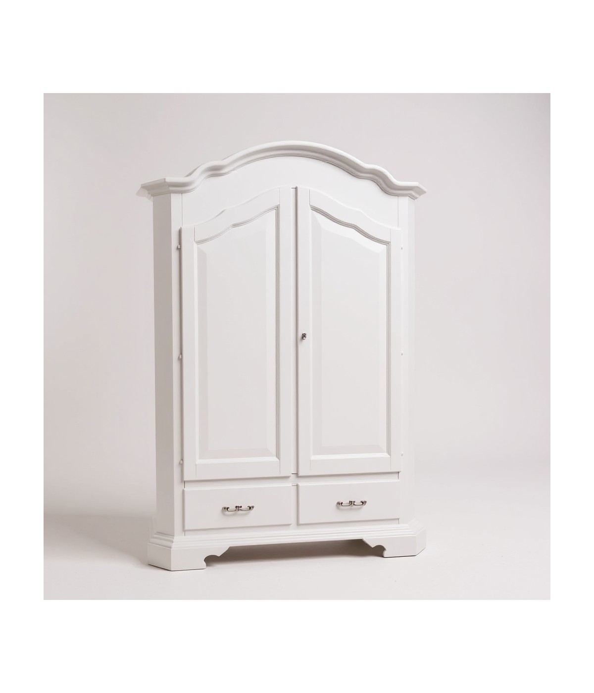 MOBILI 2G - ARMADIO IN LEGNO 2 PORTE SHABBY BIANCO 138X61X200 (471) vista frontale