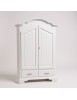 MOBILI 2G - ARMADIO IN LEGNO 2 PORTE SHABBY BIANCO 138X61X200 (471) vista frontale