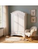 MOBILI 2G - ARMADIO IN LEGNO 2 PORTE SHABBY BIANCO 138X61X200 (471) vista frontale
