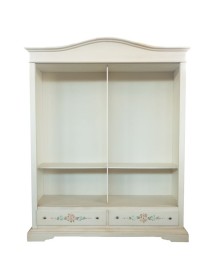 Armadio 2 ante scorrevoli legno shabby bianco anticato decori 180X67X225