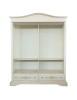 Armadio 2 ante scorrevoli legno shabby bianco anticato decori 180X67X225