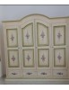 Armadio shabby 4 porte legno avorio anticato decorato filo verde  234X60X230