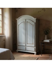 ARMADIO 2 PORTE LEGNO SHABBY CERATO AZZURRO 125X61X200