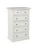 Cassettiera 6 cassetti in legno shabby bianco anticato 62x37X93 vista frontale