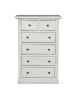 Cassettiera 6 cassetti in legno shabby bianco anticato 62x37X93 vista frontale