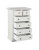 Cassettiera 6 cassetti in legno shabby bianco anticato 62x37X93 vista frontale