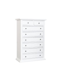 Cassettiera 8 cassetti arte povera legno bianco 87x40X126 VISTA FRONTALE