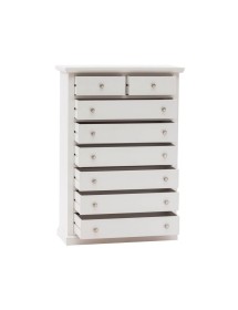 Cassettiera 8 cassetti arte povera legno bianco 87x40X126 VISTA FRONTALE