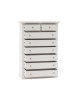 Cassettiera 8 cassetti arte povera legno bianco 87x40X126 VISTA FRONTALE